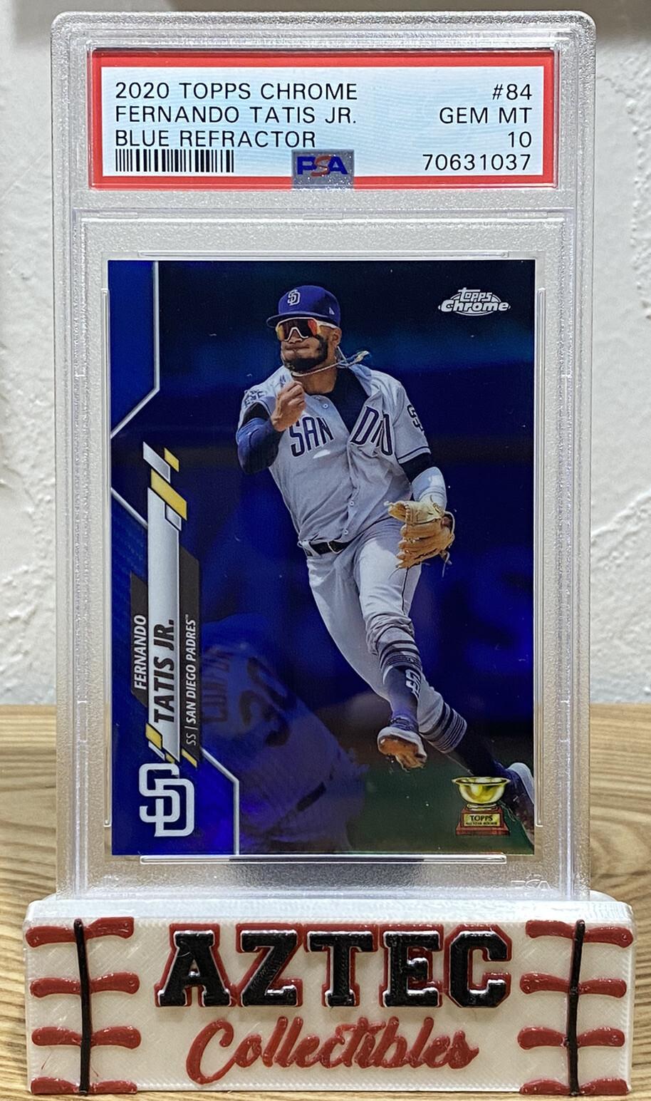2020 Topps Chrome #84 FERNANDO TATIS JR- Blue Refractor / 150 -PSA 10 💎- Padres