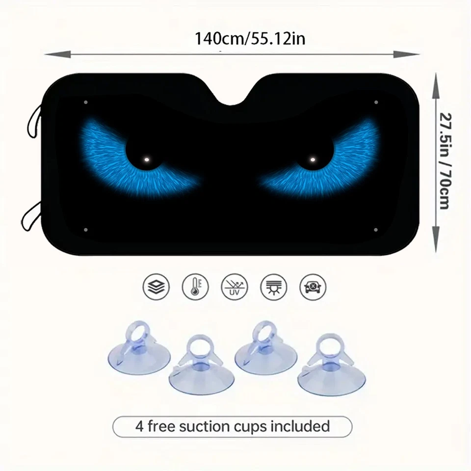 Custom Fit Toyota Blue Eyes Sun Shade – UV Reflective Windshield Protector | USA Foto 2 de 4