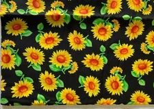 2 Yards X 42.5" Wide Vintage Fabric Sunflowers~Signature Classics/Oakhurst New!