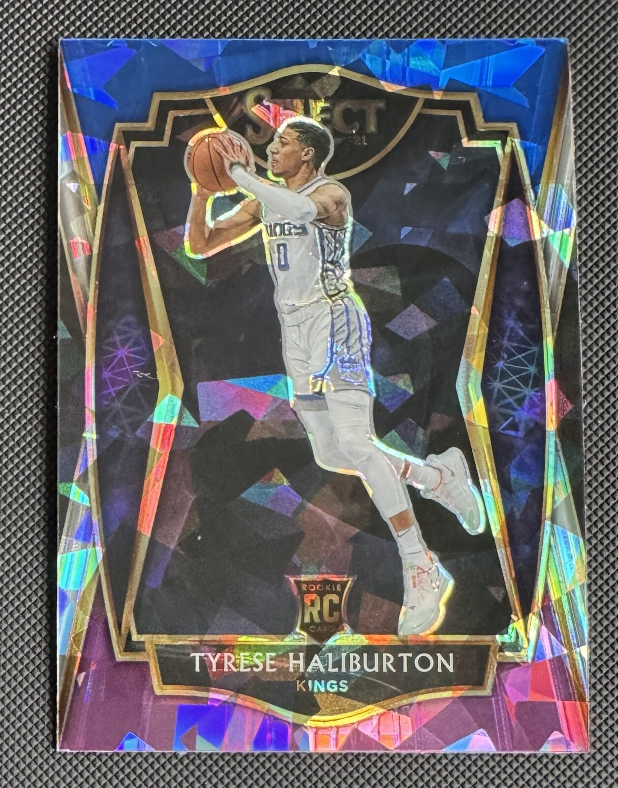2020-21 Select Tyrese Haliburton Concourse 72 Blue White Purple Cracked (RC)