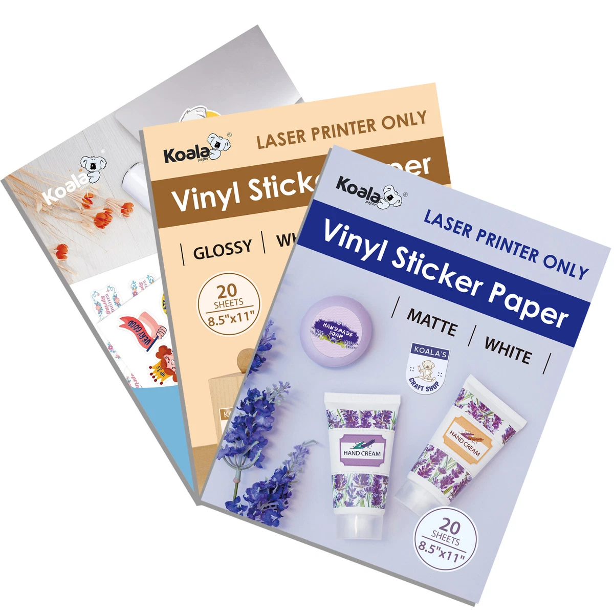 Lot Koala Printable Vinyl Sticker Paper Waterproof Glossy Matt White LASER  ONLY | eBay