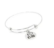 I Love CS Charm Stacking Bangle, Binary Code, Comp SCI Major, Gift For Her