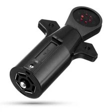 7-Pin Round Electric Blade Trailer Safety Wiring Connector Tester LED Display RV