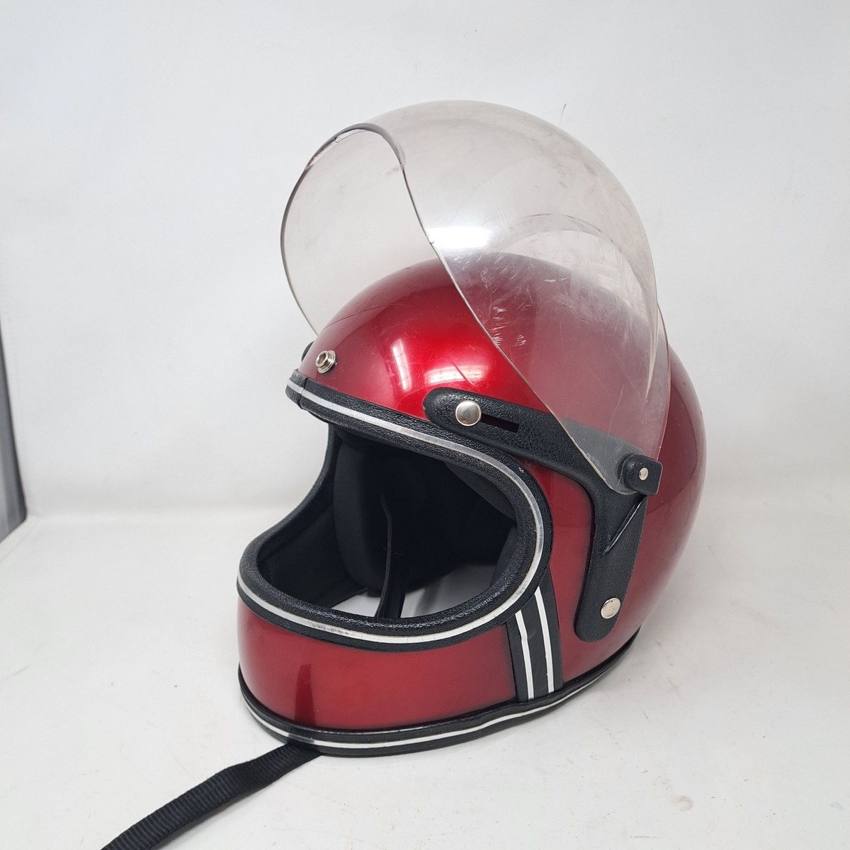 Vintage Motorcycle Helmet 1981 Candy Apple Red Full-face