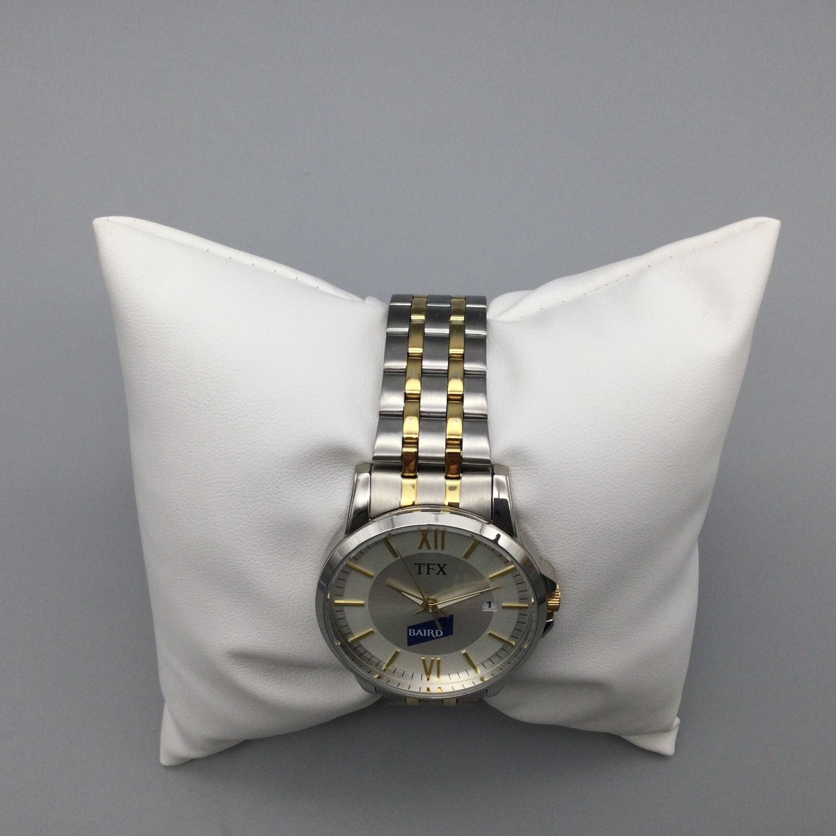 TFX Bulova Watch Men Baird 40mm Gold Silver Tone Date 38B102 New