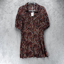 NWT FREE PEOPLE Boho Ditzy Floral Swing Mini Dress L Cottage Grunge