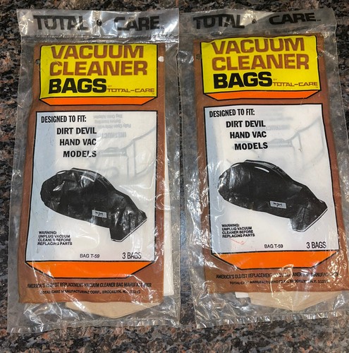 Total Care Vacuum Cleaner Bags Dirt Devil Hand Vac Models #T-59  5 Bags  2 Packs