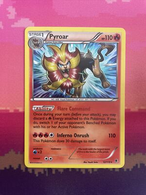 Pokemon Karte Pyroar Phantomkräfte Cosmo Holo Rare 12/119 Near Mint