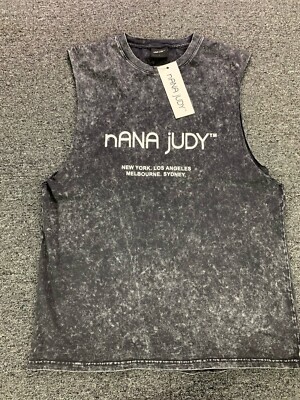 Nana Archer Tank Mens Large Acid Black Cotton NEW BNWT sleeveless