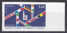 FRANCE : 1979 - EUROPEENNES N° 2050a NON DENTELE NEUF ** LUXE SANS CHARNIERE