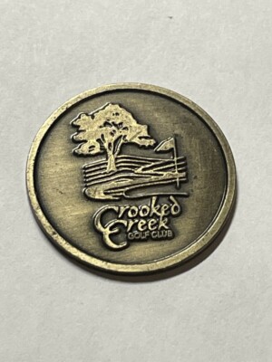 Rare Crooked Creek Golf Club 1'' Flat Coin Style Golf Marker - Ottawa Lake, MI.