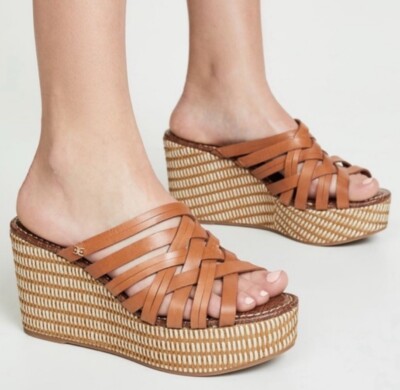 Sam Edelman Women s Platform Wedge Sandals Leather Woven Open Toe Casual Summer