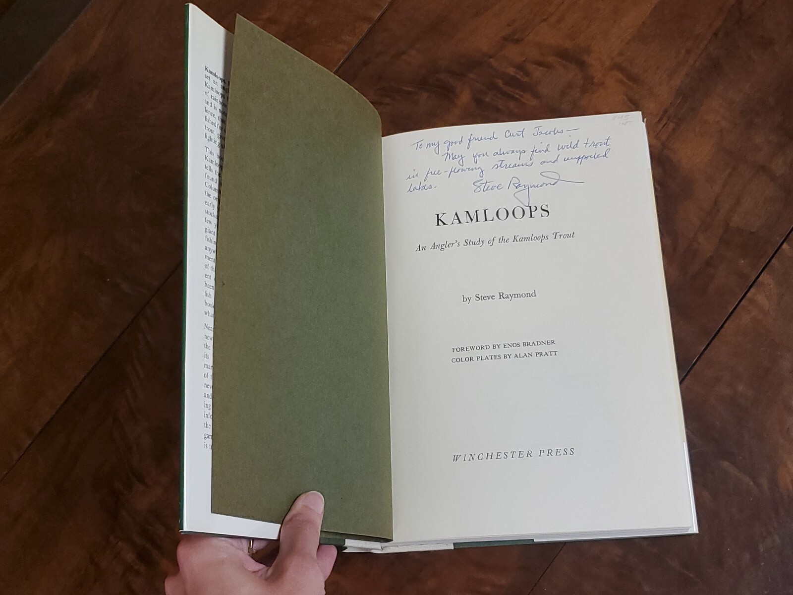 Kamloops, Angler's Trout Study by Steve Raymond / 1971 Winchester Press / SIGNED