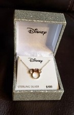 New Sterling Silver 2 tone Minnie Mouse necklace