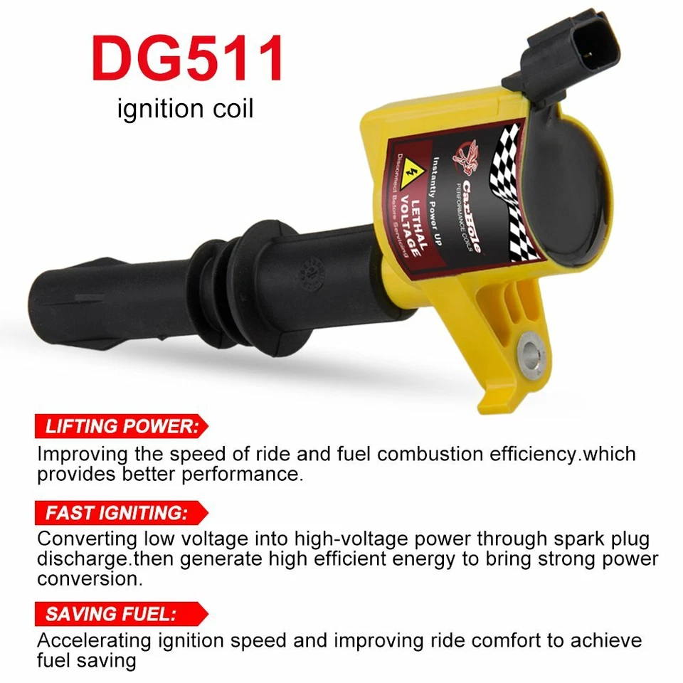 8Pc High Performance Ignition Coils For Ford F150 F250 F550 EXPLORER 4.6/5.4L V8 - Image 2 of 4