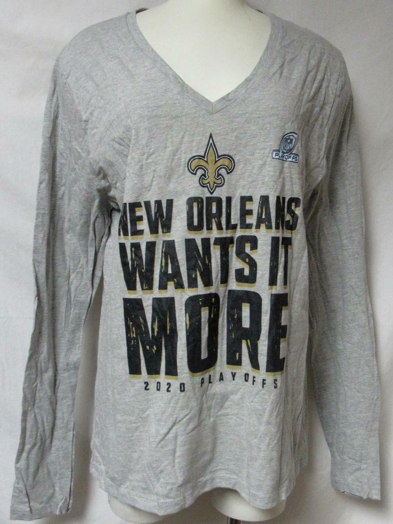 New Orleans Saints Women's Size S 2020 Playoffs Long Sleeve V-Neck