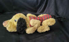 Vintage Battery Operated Dog With Plaid Hat  Coat, Not in working condition