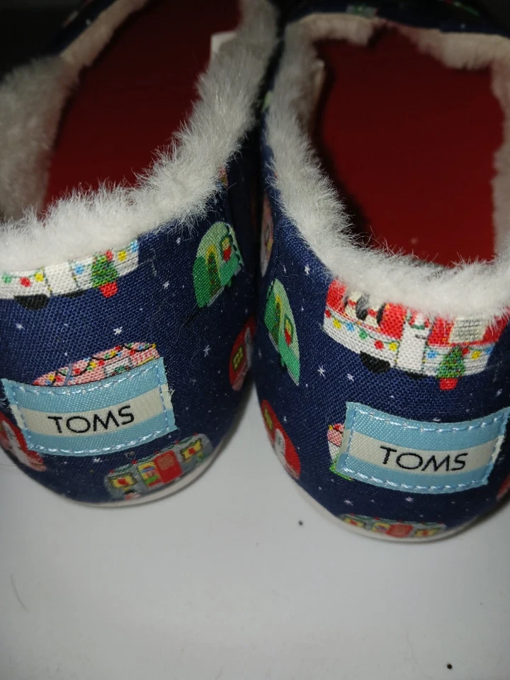 Toms Navidad Vintage Remolques Campistas Luces de Vacaciones Zapatos Difusos Para Mujer 9.5 Foto 4 de 4