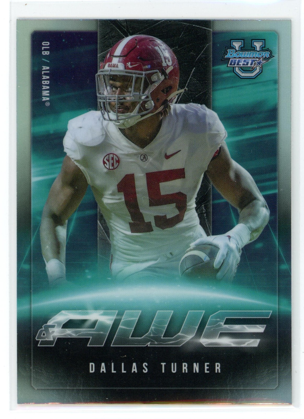 Dallas Turner 2023 Bowman's Best University Shock & Awe #SA-10 Alabama Case Hit