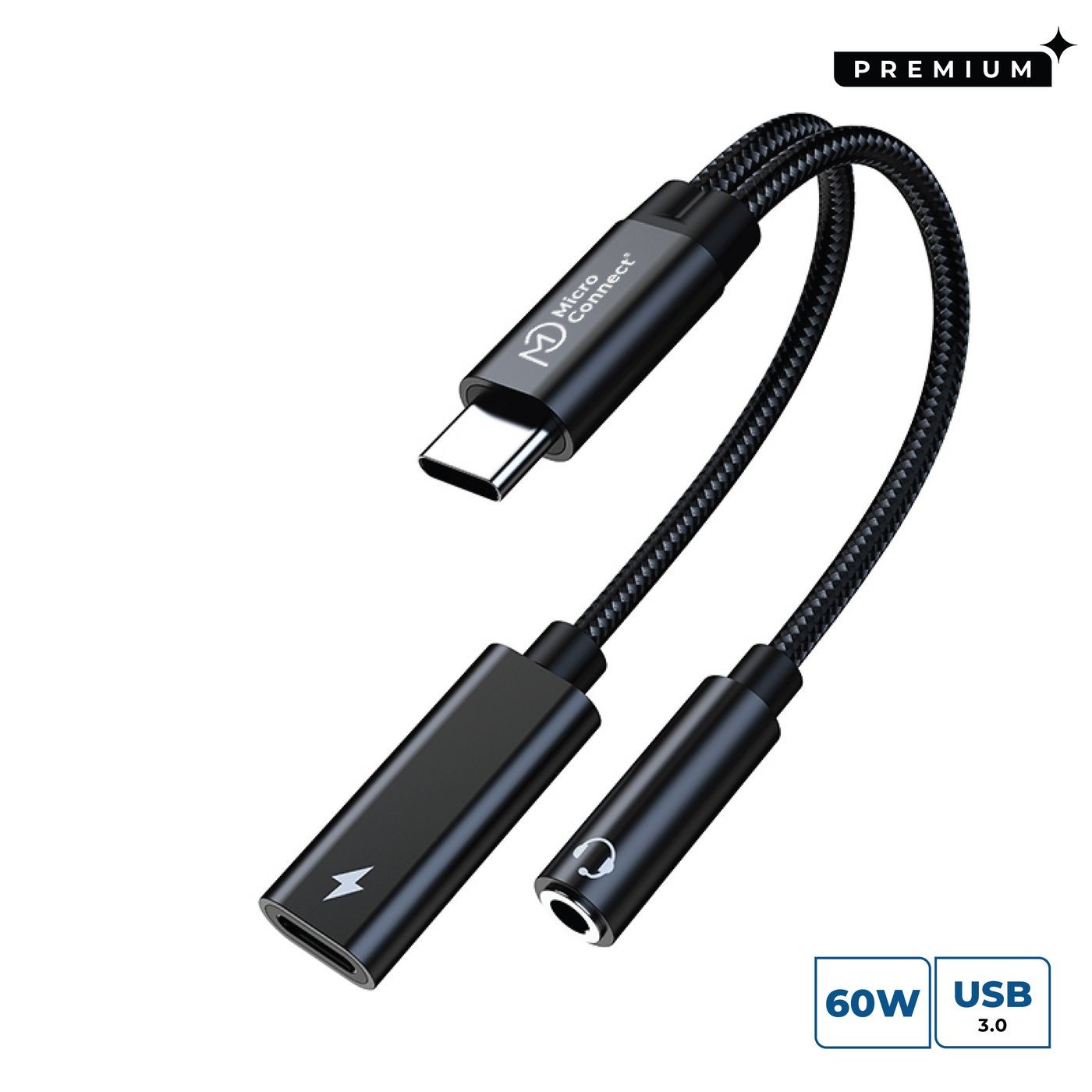 MicroConnect MC-USBC-AUDIOCF USB-C to USB-C PD and Audio.