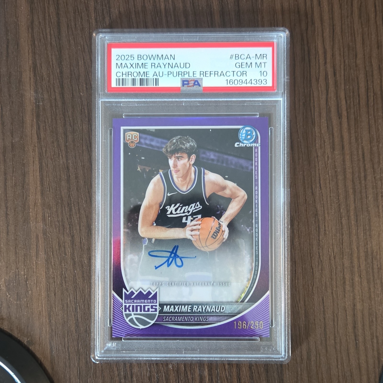Bowman Chrome Maxime Raynaud Purple Refractor Rookie Auto #BCA-MR /250 PSA 10