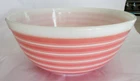 RARE PYREX 403 PINK STRIPE 2-1/2 QT. MIXING BOWL RAINBOW STRIPES