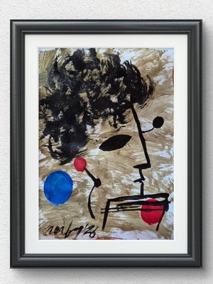 Original Hand Painted 11x14 Minimalist Dylan Portrait Acrylic Paper Signed P103
