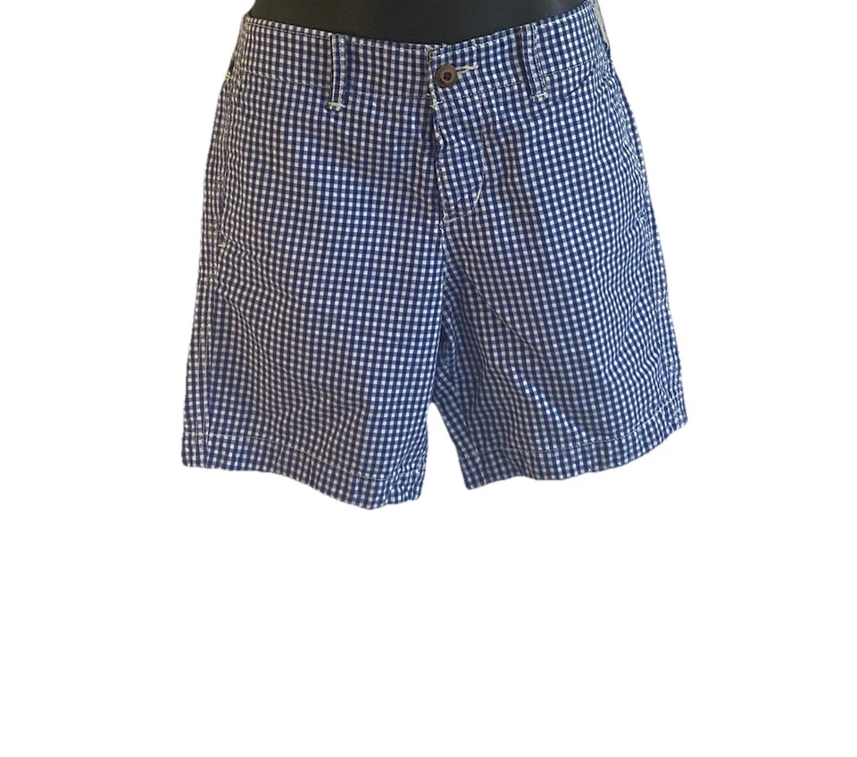 Hombres 28 Pantalones Cortos Chinos a Cuadros Buffalo Azul Y2K Preppy Patinador Náutico Navegación Foto 2 de 4