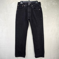Levis 501 Jeans 31x30 Fits 30x29 Black Button Fly Straight Leg Y2K Vtg 2009