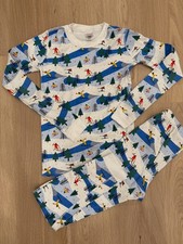 Hanna Andersson Boys Long John Pajamas Sz 160 US 14-16  NWOT  SKIIERS MNTN