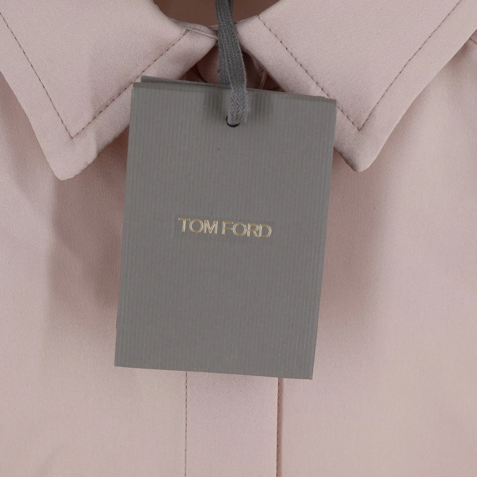 LEER Tom Ford Rosa Claro Manga Larga Seda Blusa Camisa Abotonada US 4/S Foto 2 de 4