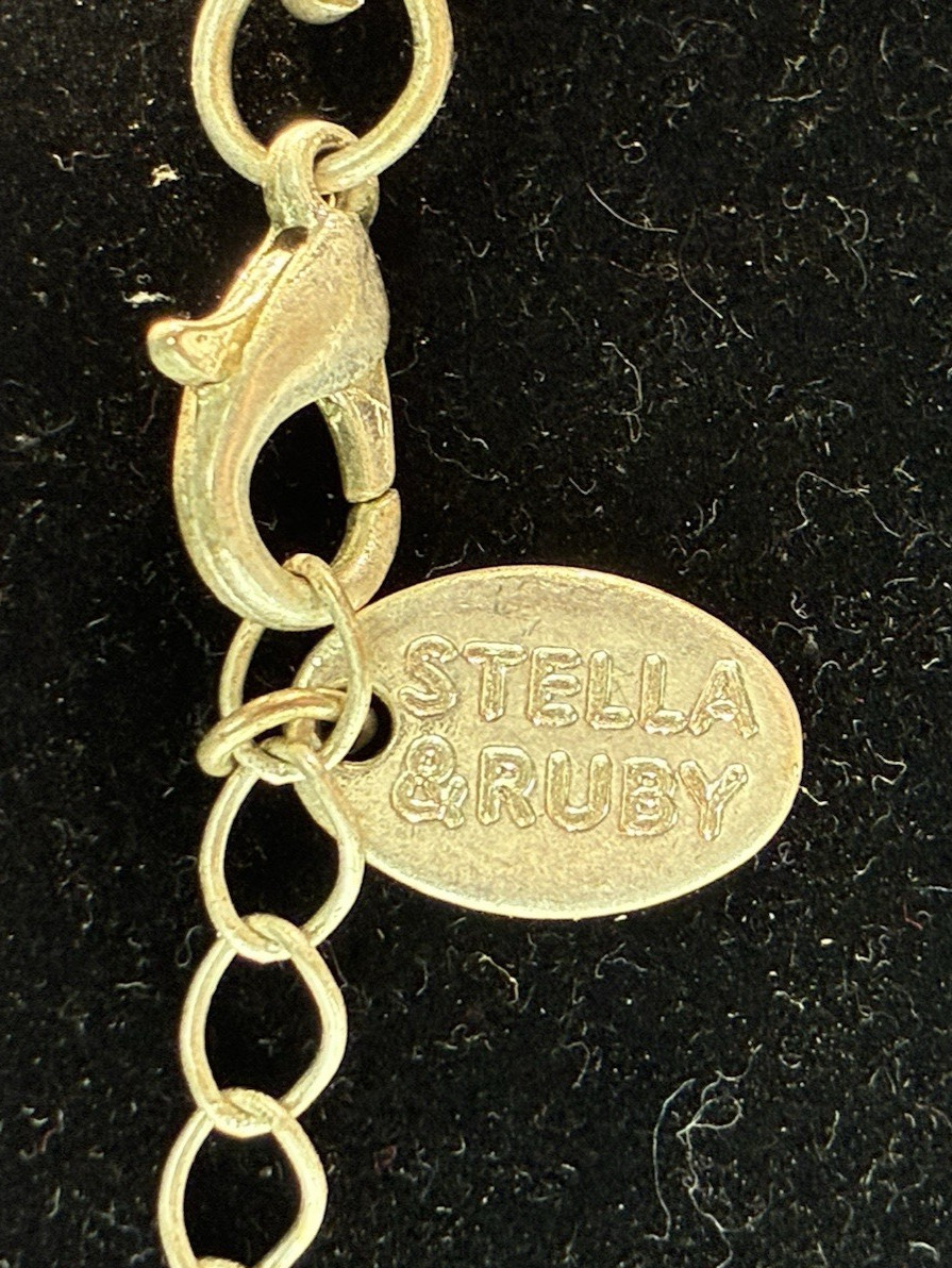 Stella & Ruby Hammered Circle Ring Chain Necklace… - image 4