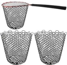 2 Pcs Replacement Rubber Fishing Net Diameter Fishing Landing Net Black Fish Net