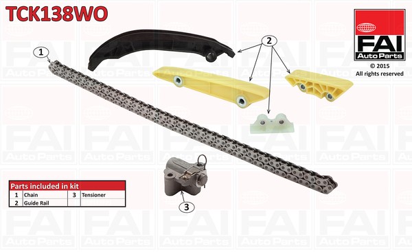 Oben FAI AutoParts TCK138WO Steuerkettensatz FüR Ford,Land Rover-image