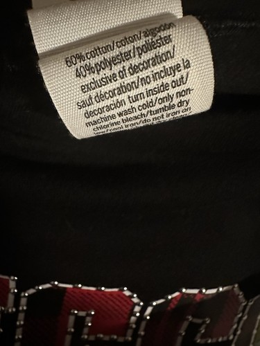 Victoria Secret PINK Wisconsin Badgers Sweatshirt Black Red Raw Hem Sz L NWT - Picture 4 of 9
