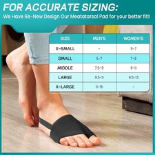 Metatarsal Pads with Gel Pad,Ball of Foot Cushion,Forefoot Pads,Fabric Soft S...