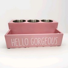 Make up Organizer Holder Wall Mount Hello Gorgeous Pink NIB