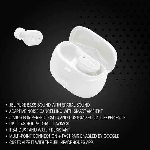 JBL Tune Buds True Wireless Noise Cancelling Earbuds (White) - Picture 4 of 5