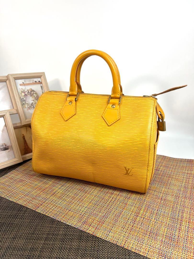 LOUIS VUITTON LV Speedy 25 Travel Hand Bag Epi Leather Yellow
