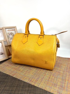 LOUIS VUITTON LV Speedy 25 Travel Hand Bag Epi Leather Yellow