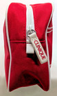 Clinique Make-up Bag Case Red Canvas Cosmetic Travel Purse Clutch Zipper Closure — photo 3