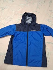 Columbia Boys Size M 10/12 Hooded Windbreaker Rain Jacket Zipper Side Pockets
