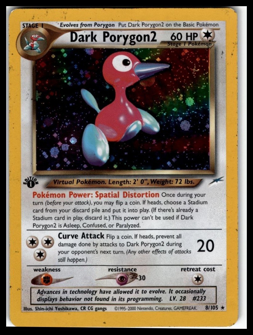 Dark Porygon2 Pokemon Neo: Destiny 8/105 Holo Rare 1st Edition MP