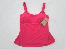 Nike Women's Medium Tankini Swim Swimsuit Top Essential Scoop Neck Pink NESSA224