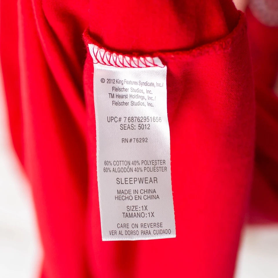 2012 Betty Boop красный короткий рукав сна рубашка женский размер 1 X полностью Betty - Изображение 4 из 4