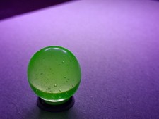 Vaseline Glass Uranium Glass Marble Bubbles, UV Glow .61