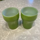 Vintage Fire King Green Ceramic Coffee Mugs Pair (2) — photo 6