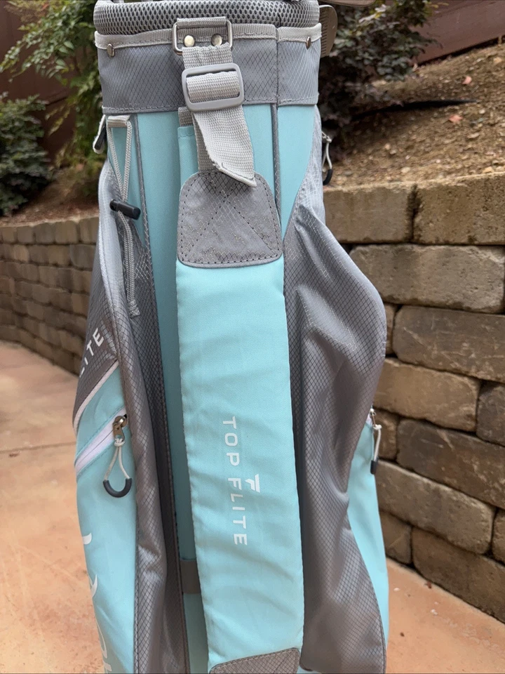 Женские клюшки для гольфа и сумка для переноски Top Flite Aura, бирюзово-серые и белые; 7 карманов - Изображение 4 из 4