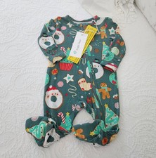 NWT ANGEL DEAR 0/3 MONTHS CHRISTMAS 2 WAY ZIPPER FOOTIE PAJAMAS