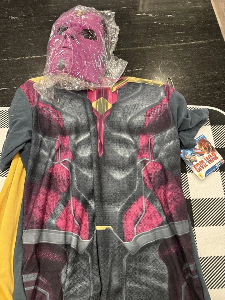 Vision Shirt Mask Captain America Civil War Fancy Dress Halloween Child Costume - Imagem 2 de 3